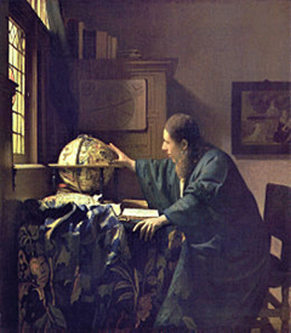 reproductie de astronoom van Johannes Vermeer